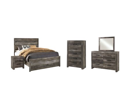 Wynnlow Queen Panel Bed with Mirrored Dresser, Chest and Nightstand in Gray Hot on Sale