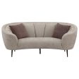 Ellorie Upholstered Channel Back Curved Loveseat Beige Cheap