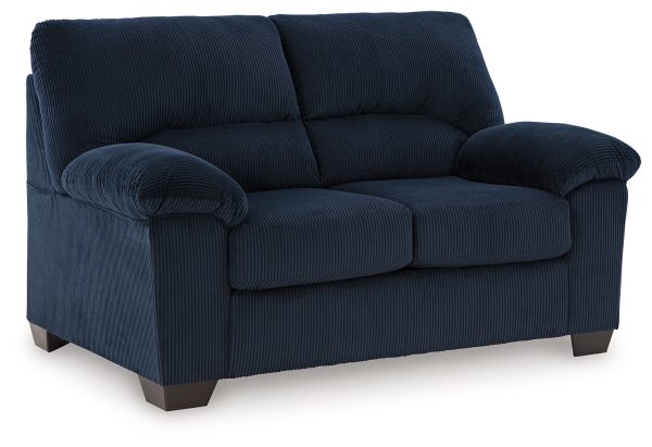 SimpleJoy Navy Loveseat For Cheap