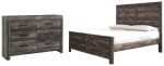 Wynnlow King Crossbuck Panel Bed with Dresser in Gray Hot on Sale