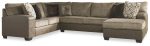 Abalone 3-Piece Sectional with Ottoman in Chocolate Online