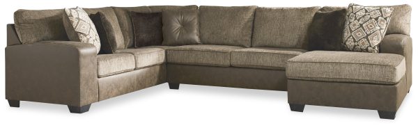 Abalone 3-Piece Sectional with Ottoman in Chocolate Online