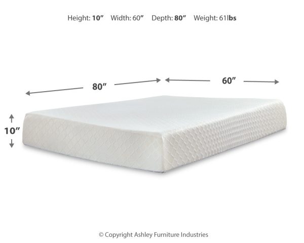 10 Inch Chime Memory Foam Mattress with Adjustable Base in White For Sale