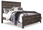 Wynnlow King Crossbuck Panel Bed with Dresser in Gray Hot on Sale