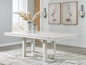 Robbinsdale Dining Table and 4 Chairs with Storage in Antique White For Sale