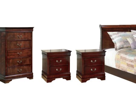 Alisdair Full Sleigh Bed with Mirrored Dresser, Chest and 2 Nightstands in Reddish Brown Online