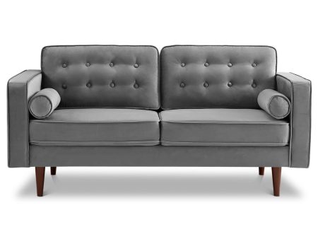 Casey Velvet Loveseat Grey Supply