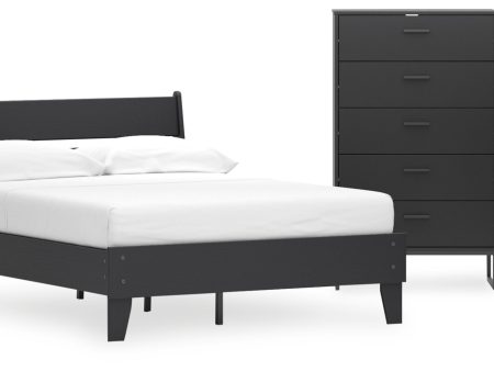 Socalle Full Panel Platform Bed with Dresser, Chest and 2 Nightstands in Black For Discount