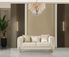 Santana Ivory Velvet Loveseat Online Hot Sale