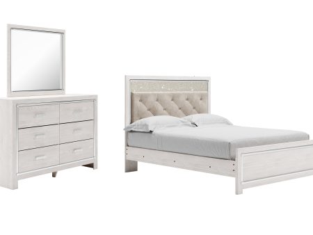 Altyra Queen Panel Bed with Mirrored Dresser in White Online now