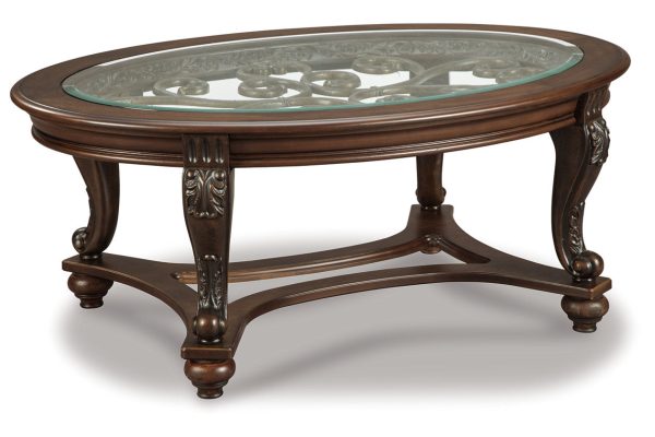 Norcastle Dark Brown Coffee Table and 2 End Tables For Sale