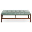 Hera Green Leather Buttoned Bench Fashion