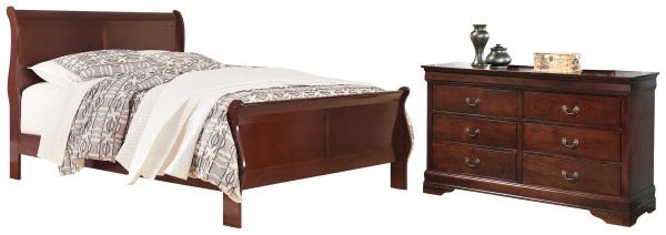 Alisdair King Sleigh Bed with Dresser in Reddish Brown Online