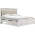 Altyra King Panel Bed with Mirrored Dresser in White For Discount