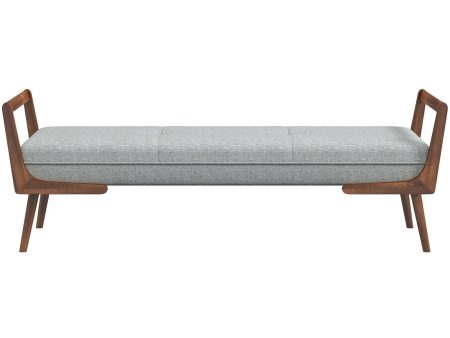 Cora Grey Fabric Bench on Sale