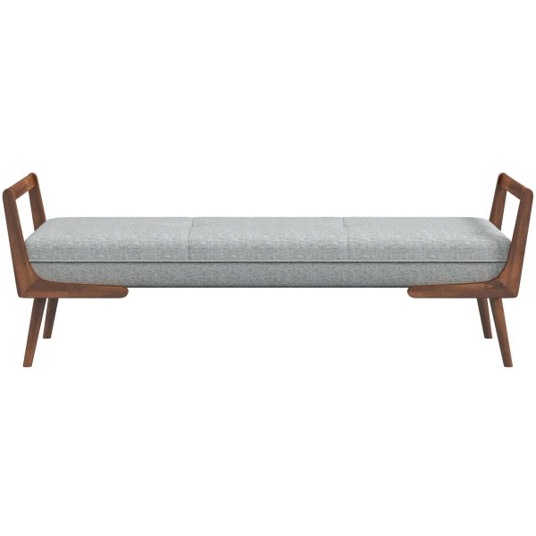 Cora Grey Fabric Bench on Sale