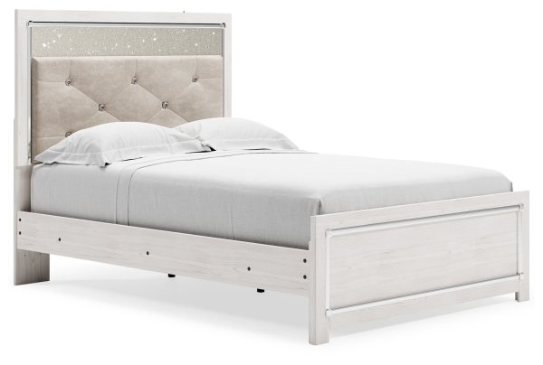 Altyra Full Panel Bed with Mirrored Dresser in White For Discount