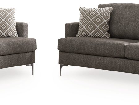 Arcola Sofa and Loveseat in Java For Cheap