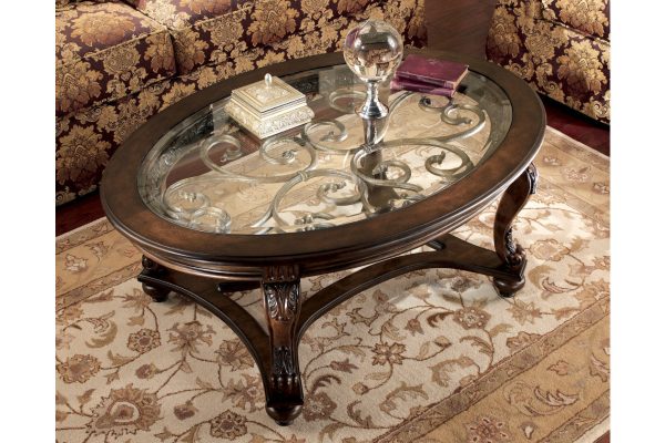 Norcastle Dark Brown Coffee Table and 2 End Tables For Sale