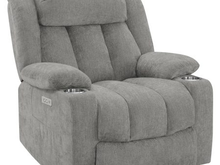 Houston Upholstered Power Lift Recliner Chair Grey Discount