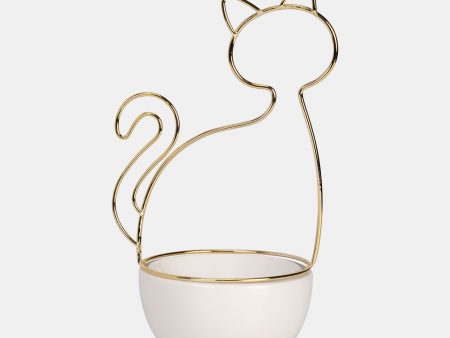 10 h Cat Trinket Tray, White Online Hot Sale