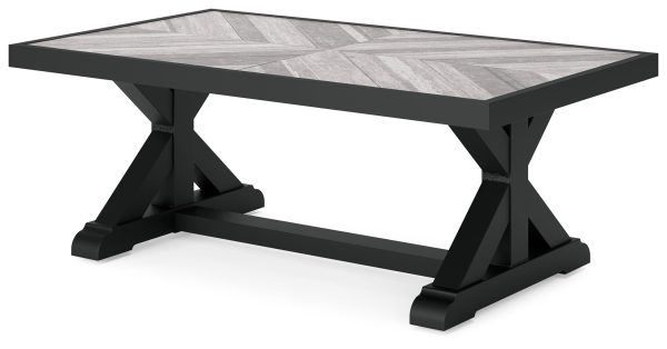 Beachcroft Black Light Gray Outdoor Coffee Table Fashion