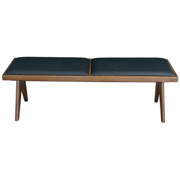 Kody Black Vegan Leather Bench For Discount