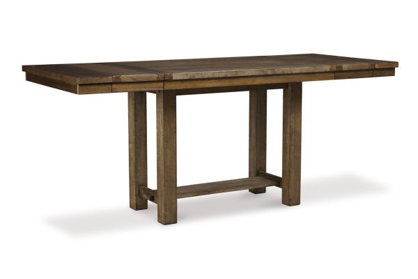 Moriville Grayish Brown Counter Height Dining Table with 4 Barstools and Bench Discount