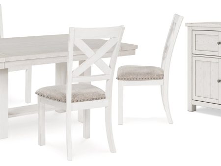 Robbinsdale Dining Table and 4 Chairs with Storage in Antique White For Sale