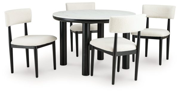 Xandrum Dining Table and 4 Chairs in Black Online