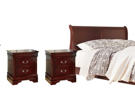 Alisdair California King Sleigh Bed with Mirrored Dresser and 2 Nightstands in Reddish Brown Online Sale