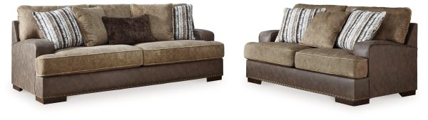 Alesbury Sofa and Loveseat in Chocolate Online Sale