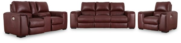 Alessandro Sofa, Loveseat and Recliner in Garnet Supply