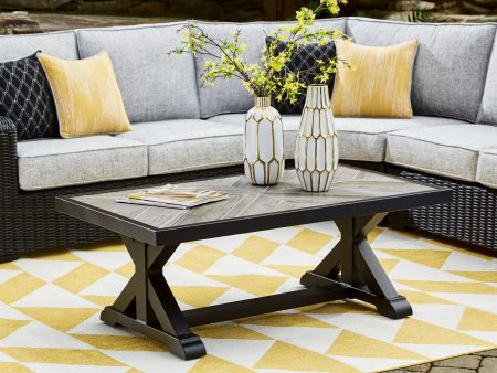 Beachcroft Black Light Gray Outdoor Coffee Table Fashion