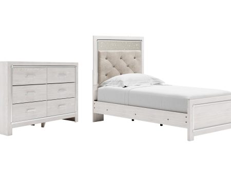 Altyra Twin Panel Bed with Dresser in White For Cheap