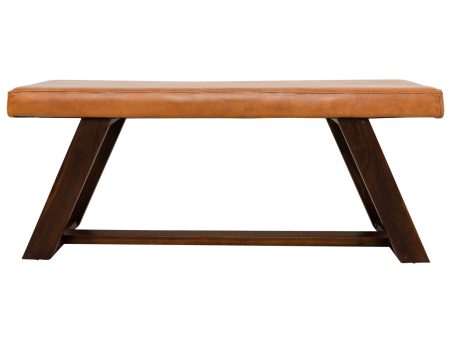 Marley Tan Genuine Leather Bench Hot on Sale