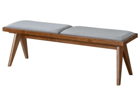 Keira Grey Fabric Bench on Sale