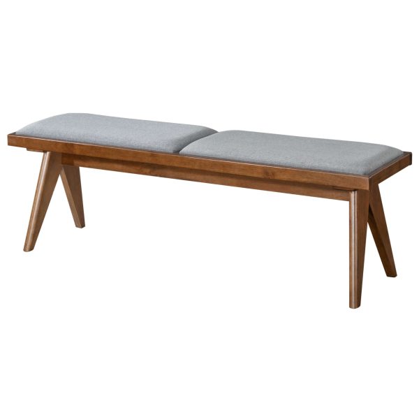 Keira Grey Fabric Bench on Sale