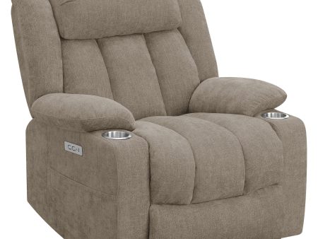 Houston Upholstered Power Lift Recliner Chair Camel For Discount