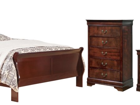 Alisdair King Sleigh Bed with Mirrored Dresser and Chest in Reddish Brown Online