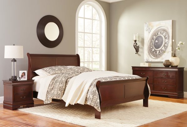 Alisdair King Sleigh Bed with Dresser in Reddish Brown Online