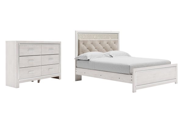 Altyra Queen Panel Bed with Dresser in White Online now