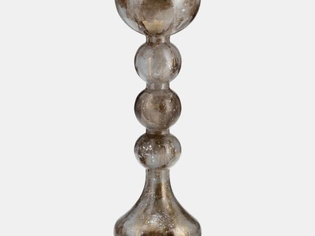 Glass, 15 h, Bubbly Candle Holder, Brown Online Sale