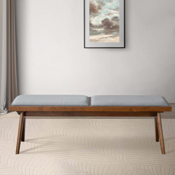 Keira Grey Fabric Bench on Sale