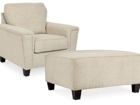 Abinger Natural Chair and Oversized Ottoman Cheap