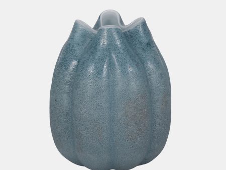 10  Glass Sea Urchin Vase, Blue For Sale