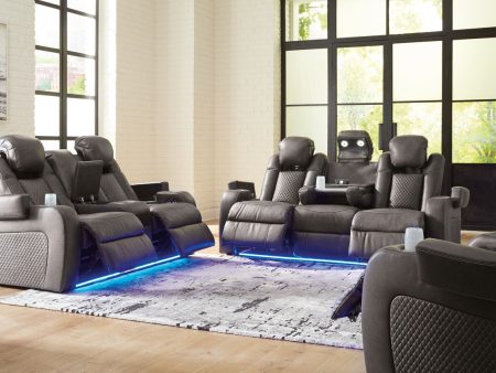 Fyne-Dyme Shadow Power Reclining Sofa, Loveseat and Recliner Sale