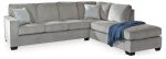 Altari 2-Piece Sleeper Sectional with Ottoman in Alloy Cheap