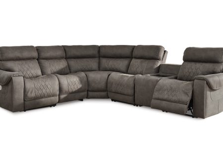 Hoopster Gunmetal 6-Piece Power Reclining Sectional Online