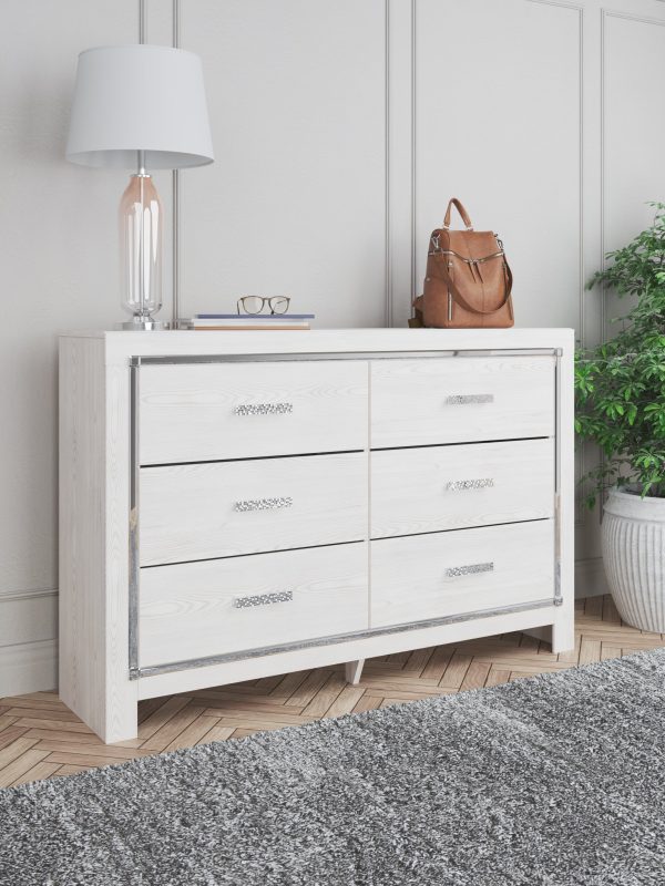 Altyra King Panel Bed with Dresser in White For Discount